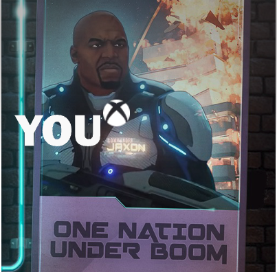 Emblem design for Madame FC depicting an M monogram in a circle with the words "Madame FC EST. 2003" inside on top of a background image of a soccer stadium.